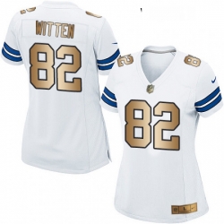 Womens Nike Dallas Cowboys 82 Jason Witten Elite WhiteGold NFL Jersey