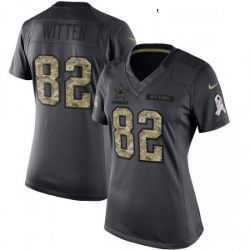 Womens Nike Dallas Cowboys 82 Jason Witten Limited Black 2016 Salute to Service NFL Jersey