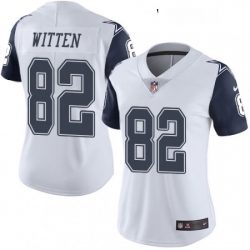 Womens Nike Dallas Cowboys 82 Jason Witten Limited White Rush Vapor Untouchable NFL Jersey