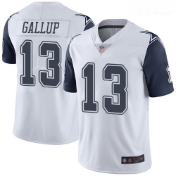 Cowboys #13 Michael Gallup White Youth Stitched Football Limited Rush Jersey