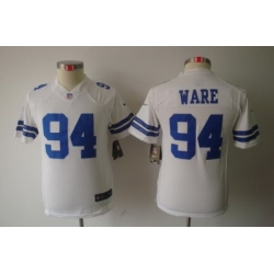 Nike Youth Dallas Cowboys #94 Ware White Color Limited Jerseys