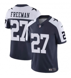 Youth Dallas Cowboys 27 Royce Freeman Navy White Thnaksgiving Vapor Untouchable Limited Stitched Football Jersey