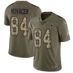 Youth Nike Cowboys #84 Jay Novacek Olive Camo 2017 Salute to Service NFL Limited Jersey