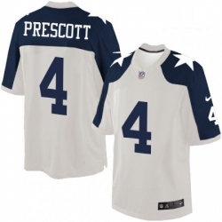 Youth Nike Dallas Cowboys 4 Dak Prescott Elite White Throwback Alternate NFL Jersey