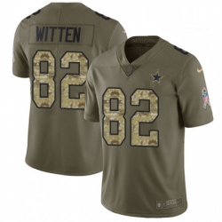 Youth Nike Dallas Cowboys 82 Jason Witten Limited OliveCamo 2017 Salute to Service NFL Jersey