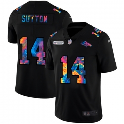 Denver Broncos 14 Courtland Sutton Men Nike Multi Color Black 2020 NFL Crucial Catch Vapor Untouchable Limited Jersey