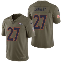 Denver Broncos #27 Brendan Langley Olive 2017 Salute to Service Limited Jersey