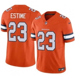 Men Denver Brocos Audric Estime #23 Orange Rush Stitched Limited NFL Jersey