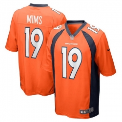 Men Denver Broncos 19 Marvin Mims Jr  Orange Stitched Game Football Jersey