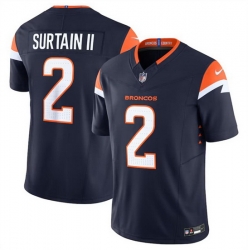 Men Denver Broncos 2 Pat Surtain II Navy 2024 F U S E  Alternate Vapor Limited Stitched Football Jersey