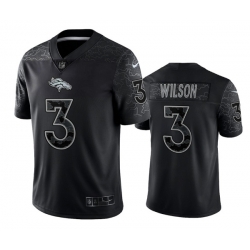 Men Denver Broncos 3 Russell Wilson Black Reflective Limited Stitched Football Jersey