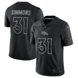 Men Denver Broncos 31 Justin Simmons Black Reflective Limited Stitched Football Jersey