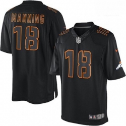 Men Nike Denver Broncos 18 Peyton Manning Limited Black Impact NFL Jersey