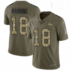 Men Nike Denver Broncos 18 Peyton Manning Limited OliveCamo 2017 Salute to Service NFL Jersey