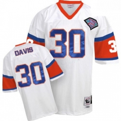 Mitchell And Ness Denver Broncos 30 Terrell Davis White Authentic Throwback NFL Jersey