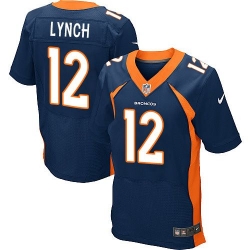 Nike Broncos #12 Paxton Lynch Navy Blue Alternate Mens Stitched NFL New Elite Jersey