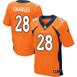 Nike Broncos #28 Jamaal Charles Orange Team Color Men's Stitched NFL New Elite Jersey