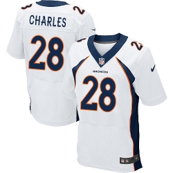 Nike Broncos #28 Jamaal Charles White Men's Stitched NFL New Elite Jersey