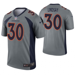 Nike Broncos 30 Phillip Lindsay Gray Inverted Legend Jersey