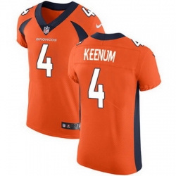 Nike Broncos #4 Case Keenum Orange Team Color Mens Stitched NFL Vapor Untouchable Elite Jersey