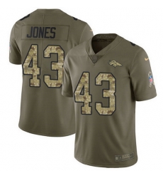 Nike Broncos 43 Joe Jones Olive Camo Men Stitched NFL Limited 2017 Salute To Service Jersey