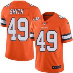 Nike Broncos 49 Dennis Smith Orange Color Rush Limited Jersey