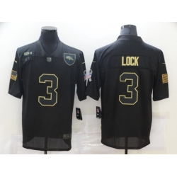 Nike Denver Broncos 3 Drew Lock Black 2020 Salute To Service Limited Jersey