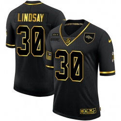 Nike Denver Broncos 30 Phillip Lindsay Black Gold 2020 Salute To Service Limited Jersey