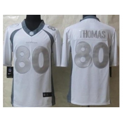 Nike Denver Broncos 80 Julius Thomas White Game Platinum NFL Jersey