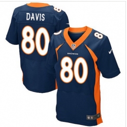 Nike Denver Broncos #80 Vernon Davis Navy Blue Alternate Men 27s Stitched NFL New Elite Jersey