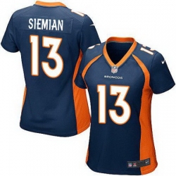 Nike Broncos #13 Trevor Siemian Blue Alternate Womens Stitched NFL New Elite Jersey