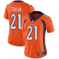 Nike Broncos #21 Aqib Talib Orange Team Color Womens Stitched NFL Vapor Untouchable Limited Jersey