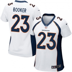 Nike Broncos #23 Devontae Booker White Womens Stitched NFL New Elite Jersey