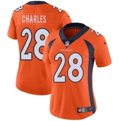 Nike Broncos #28 Jamaal Charles Orange Team Color Womens Stitched NFL Vapor Untouchable Limited Jersey