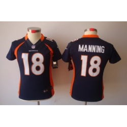 Nike Women Denver Broncos #18 Manning Blue Color[NIKE LIMITED Jersey]