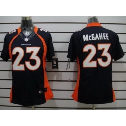 Women Nike Denver Broncos 23 Willis McGahee Blue Game LIMITED Jerseys