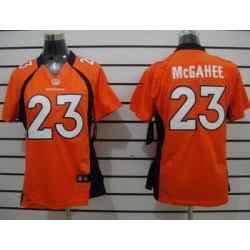 Women Nike Denver Broncos 23 Willis McGahee Orange Game LIMITED Nike Jerseys