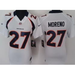 Women Nike Denver Broncos 27# Knowshon Moreno Whit Nike NFL Jerseys