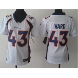 Women Nike Denver Broncos #43 T.J. Ward White NFL Jerseys