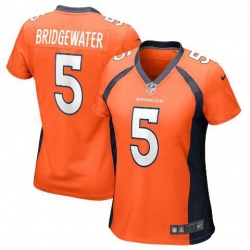 Women Nike Denver Broncos 5 Teddy Bridgewater Orange Vapor Untouchable Limited Jersey