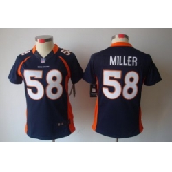 Women Nike Denver Broncos 58 Miller Blue [Women's NIKE LIMITED Jersey]