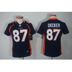 Women Nike Denver Broncos 87 Decker Blue Color[NIKE LIMITED Jersey]