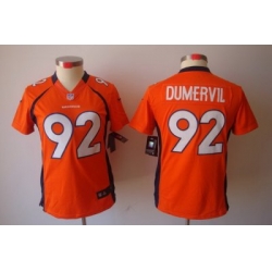 Women Nike Denver Broncos 92# Dumervil Orange Color[NIKE LIMITED Jersey]