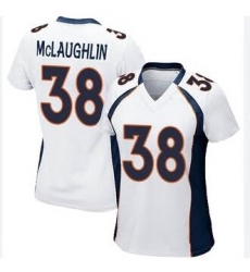 Women Nike Denver Broncos Jaleel McLaughlin #38 White Vapor Limited Stitched Jersey