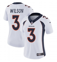 Women's Denver Broncos #3 Russell Wilson White Vapor Limited Stitched Jersey