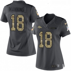 Womens Nike Denver Broncos 18 Peyton Manning Limited Black 2016 Salute to Service NFL Jersey