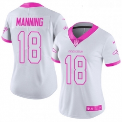 Womens Nike Denver Broncos 18 Peyton Manning Limited WhitePink Rush Fashion NFL Jersey