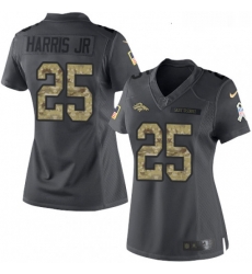 Womens Nike Denver Broncos 25 Chris Harris Jr Limited Black 2016 Salute to Service NFL Jersey