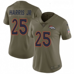 Womens Nike Denver Broncos 25 Chris Harris Jr Limited Olive 2017 Salute to Service NFL Jersey