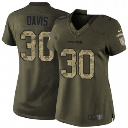 Womens Nike Denver Broncos 30 Terrell Davis Elite Green Salute to Service NFL Jersey